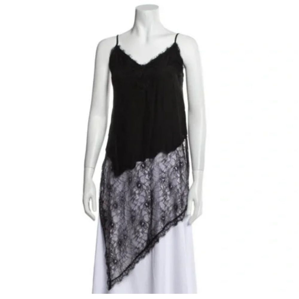 Haute Hippie Black and Gray Lace Top